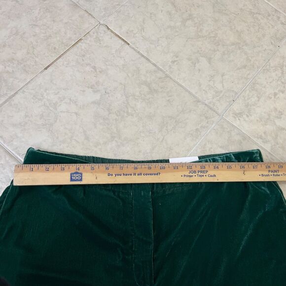 NWT LC Lauren Conrad Women's size 16 Emerald Green Velour wide Leg Trouser Pants - Picture 11 of 13